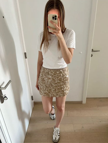 Bianca Sequin Paillette Mini Skirt