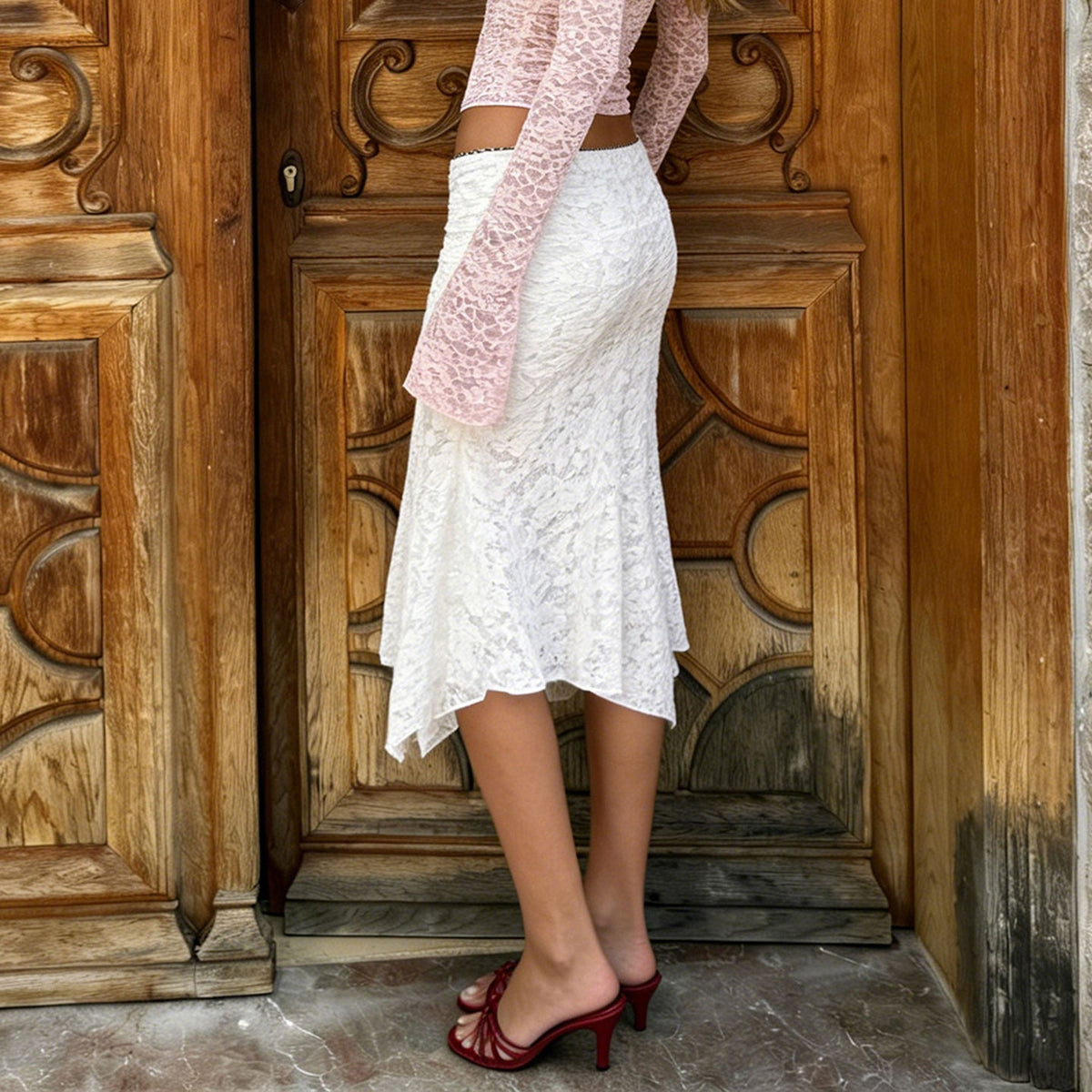 Sabrina Paisley Lace Midi Skirt