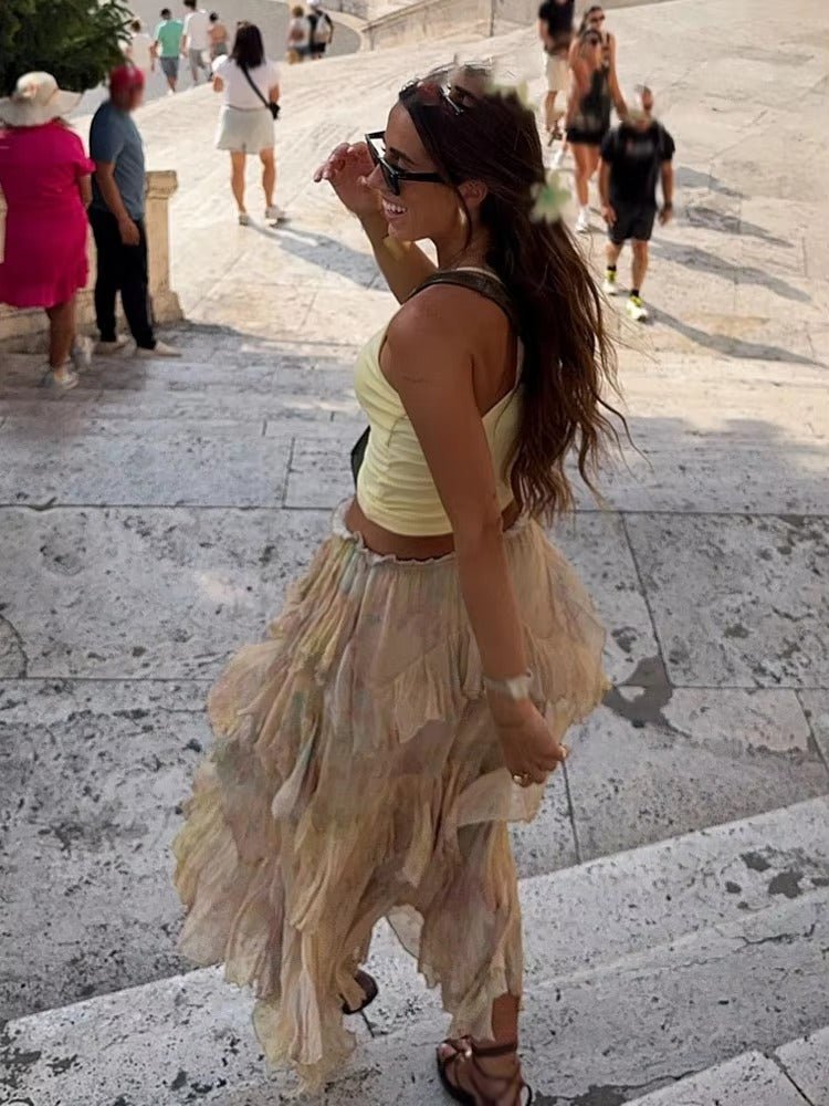 Serena Tiered Boho Maxi Skirt