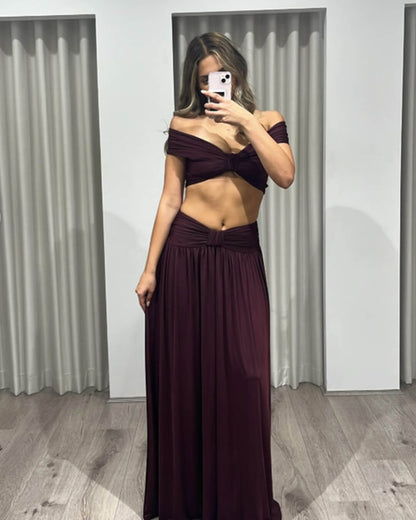 Mila High-Waist Draped Two-Piece Set