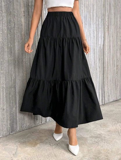 Idalia High Waist Flounce Hem A-Line Skirt