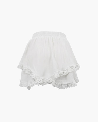 Kyrie Ruffled Trim Layered Mini Skirt