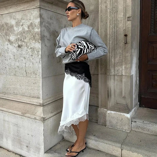 Leslie Asymmetric Midi Skirt