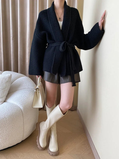 Abigail Belted Knit Cardigan
