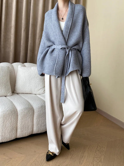 Abigail Belted Knit Cardigan