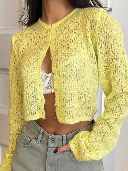 Tessa Sheer Cropped Cardigan