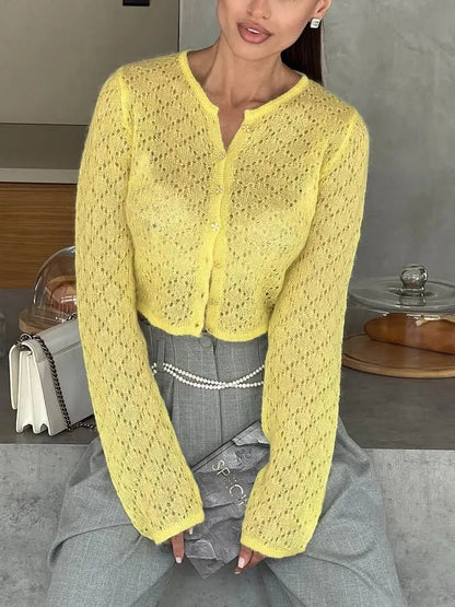 Tessa Sheer Cropped Cardigan