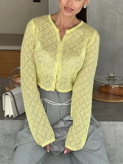 Tessa Sheer Cropped Cardigan