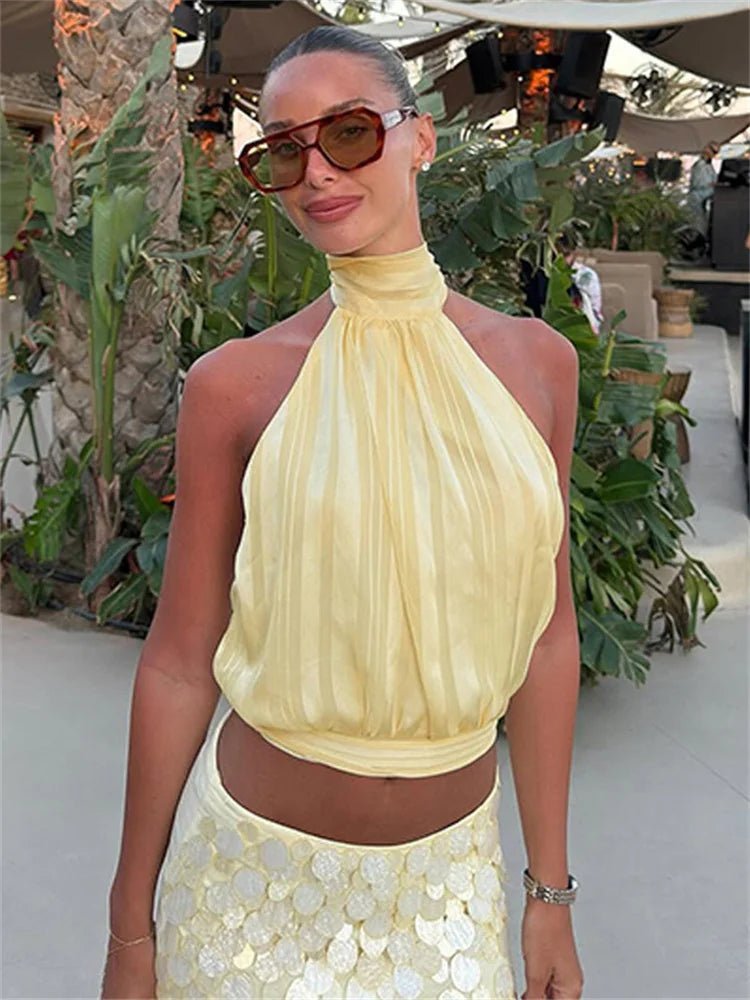 Sienna Lace-Up Backless Tank Top