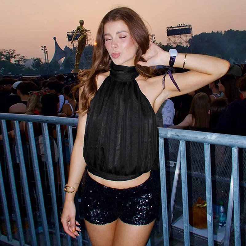 Sienna Lace-Up Backless Tank Top