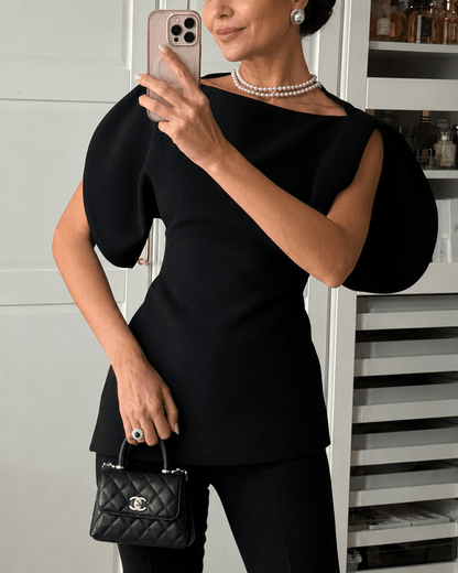 Sienna Tricot Balloon Sleeve Top