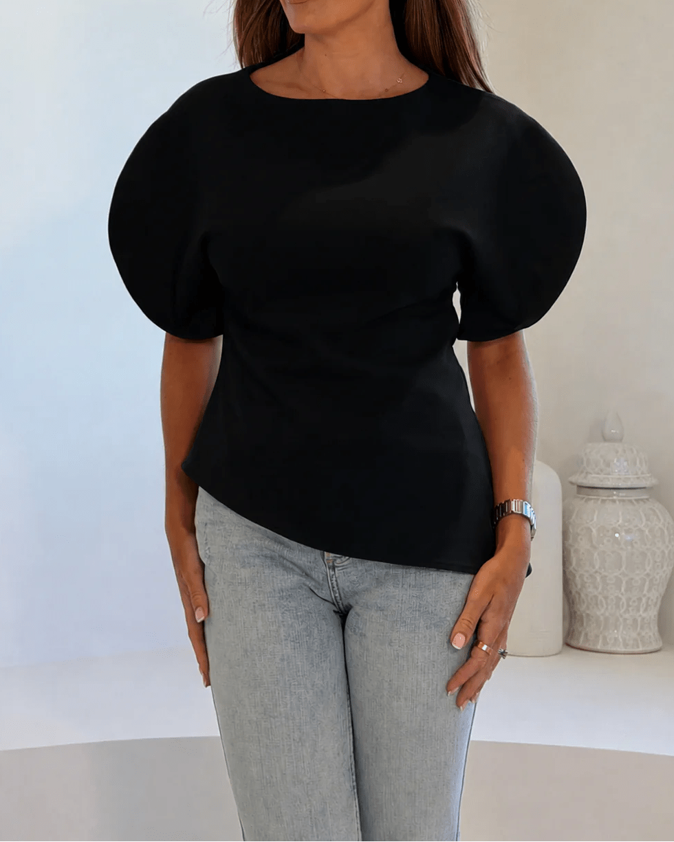 Sienna Tricot Balloon Sleeve Top