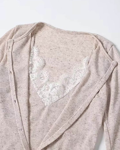 Ada Paneled Lace Trim Top