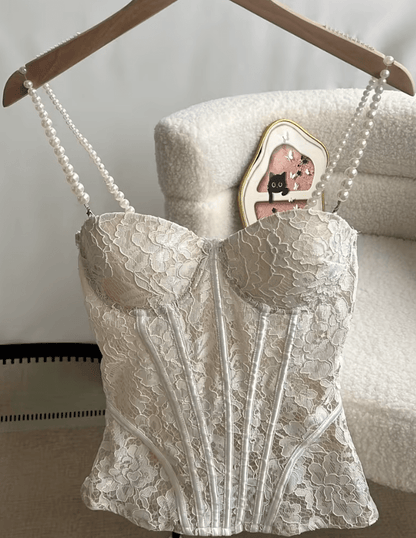 Aneyla Lace Sheer Bustier Cami Top