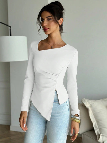 Annie Asymmetrical Long Sleeve Top