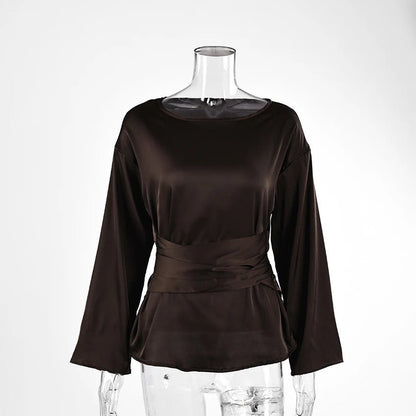 Penelope Tie Back Satin Blouse
