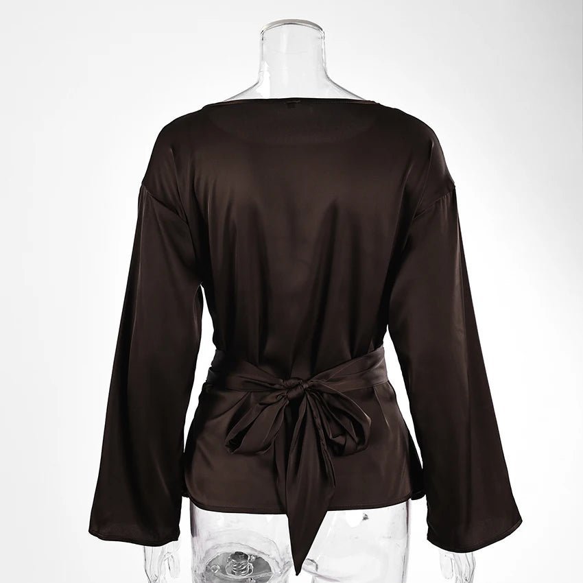 Penelope Tie Back Satin Blouse