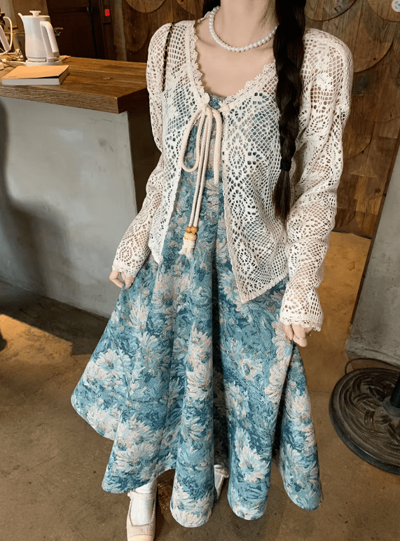 Camila Crochet Drawstring Beach Cover-Up