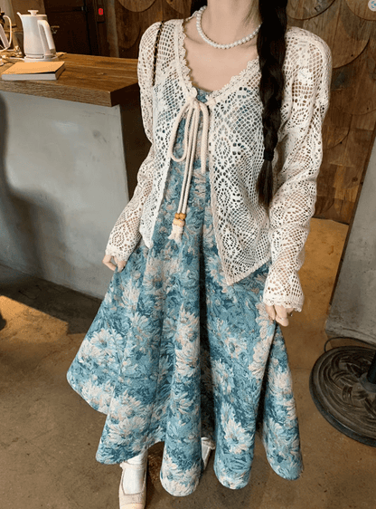 Camila Crochet Drawstring Beach Cover-Up