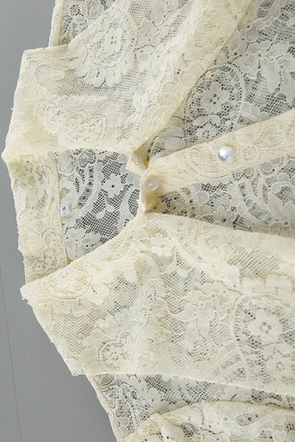 Dunja Sheer Lace Tie Blouse