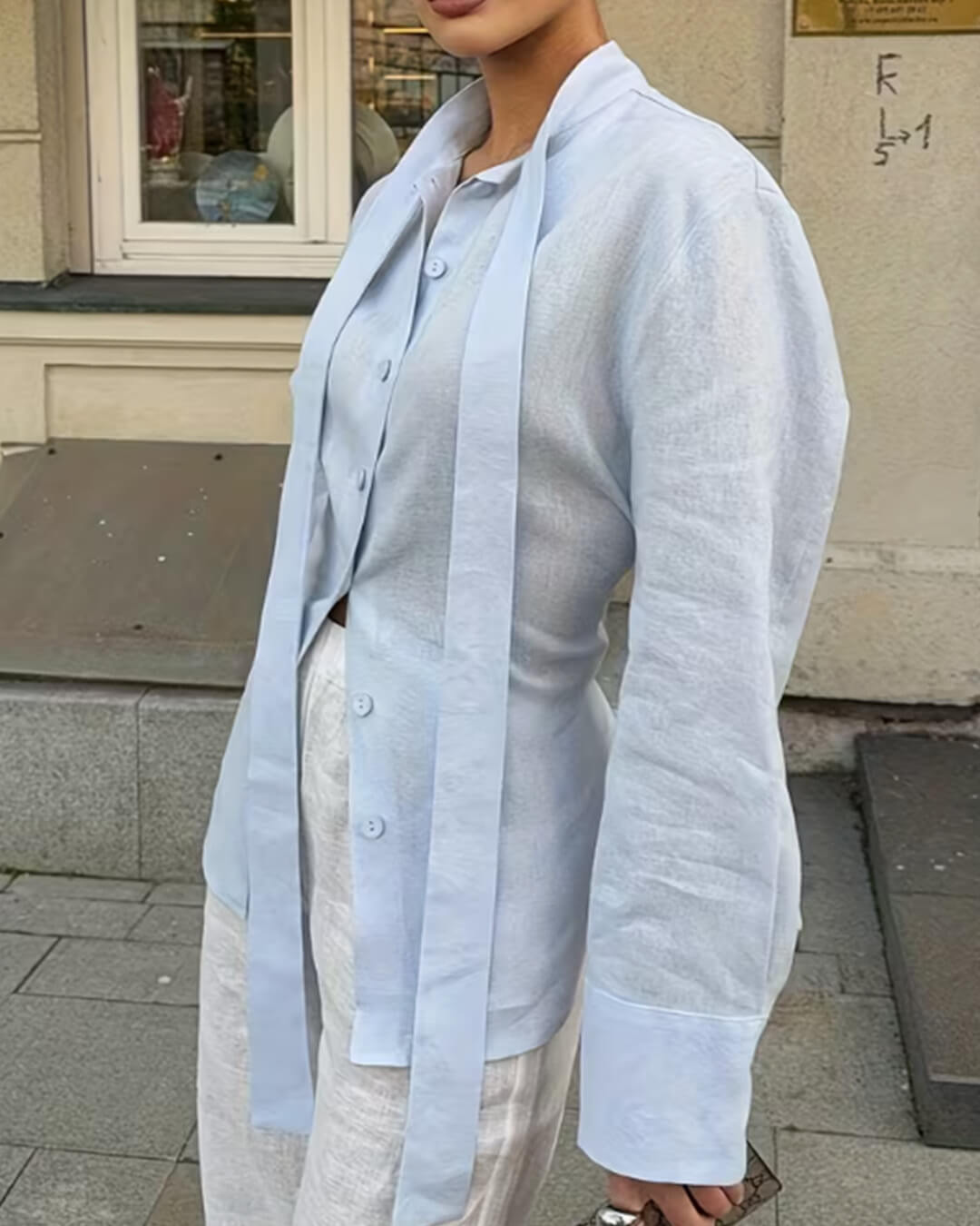 Harper Back-Tie Long Sleeve Blouse
