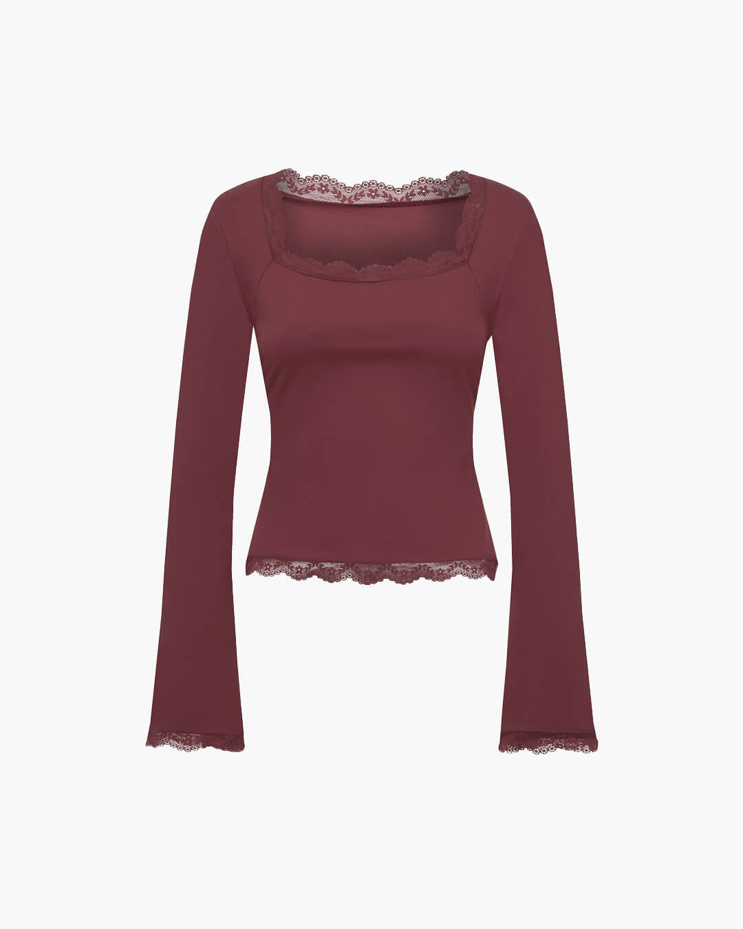 Jackie Lace Trim Square Neck Top