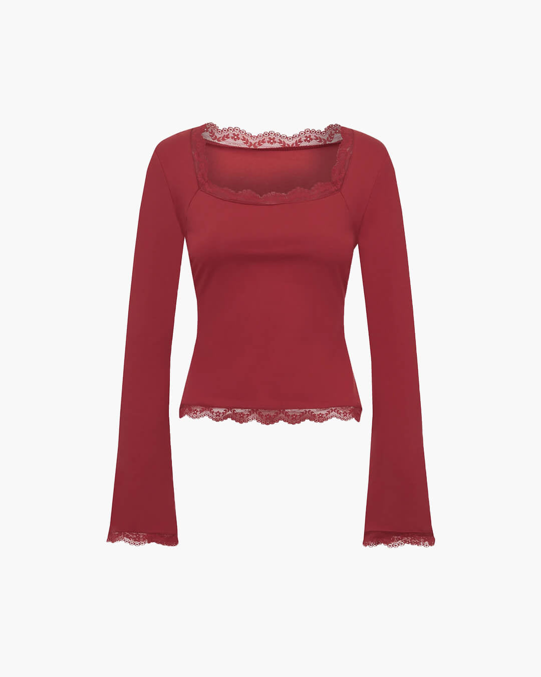 Jackie Lace Trim Square Neck Top