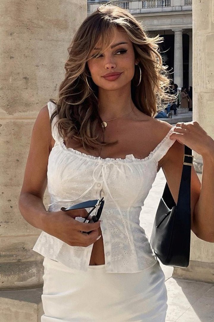 Janna Floral Jacquard Lace Tank Top