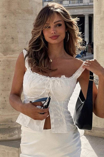 Janna Floral Jacquard Lace Tank Top