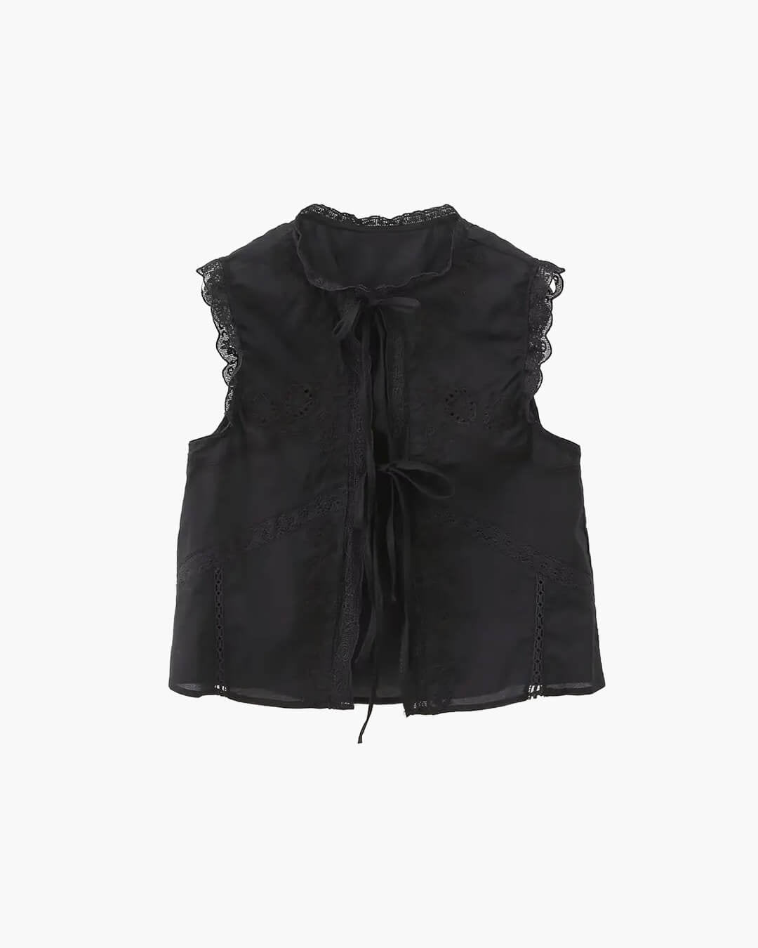 Juvie Embroidered Lace Trim Blouse