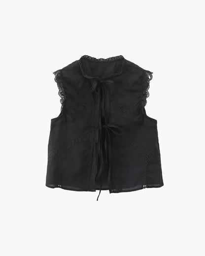 Juvie Embroidered Lace Trim Blouse