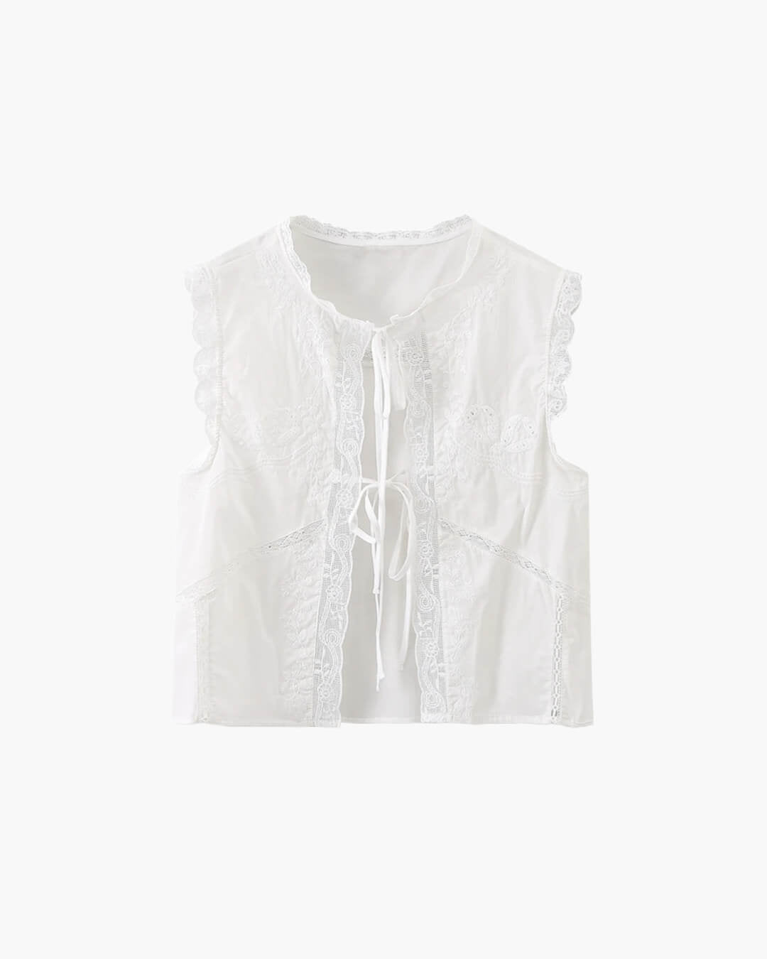 Juvie Embroidered Lace Trim Blouse