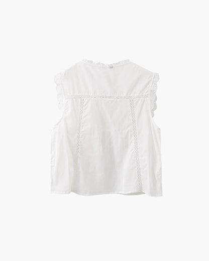 Juvie Embroidered Lace Trim Blouse