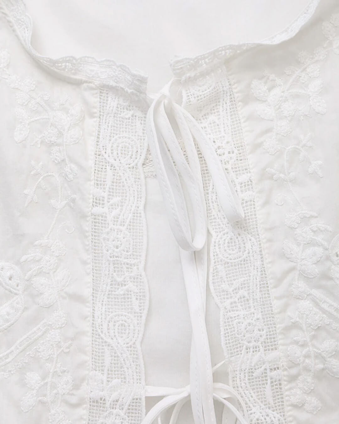 Juvie Embroidered Lace Trim Blouse
