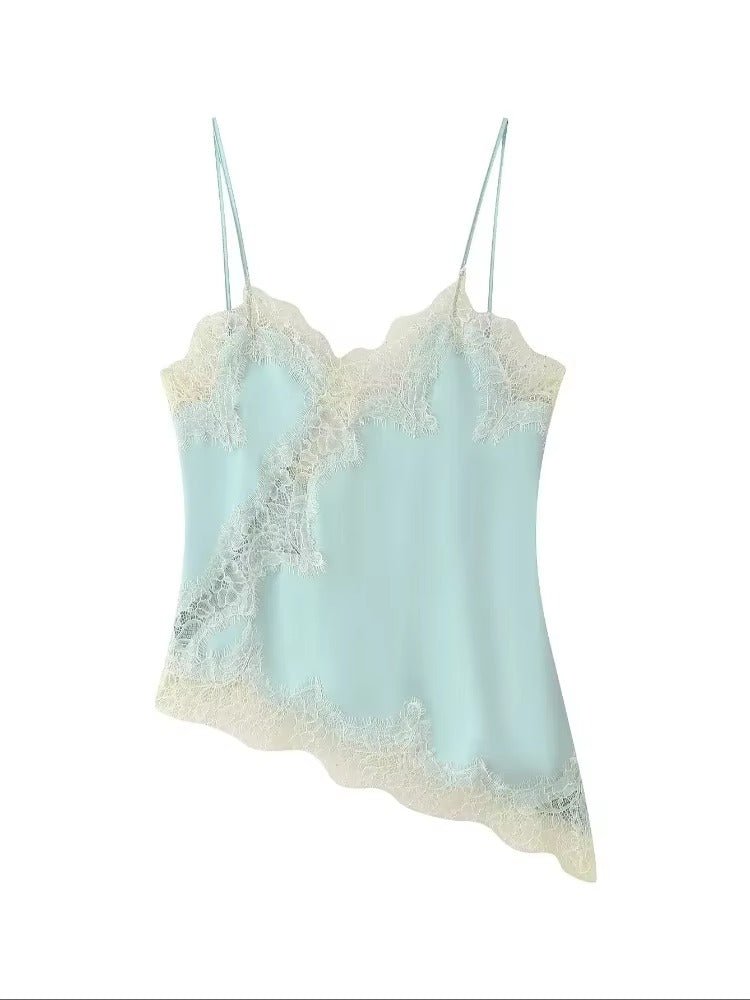 Kara Asymmetric Satin Cami Top