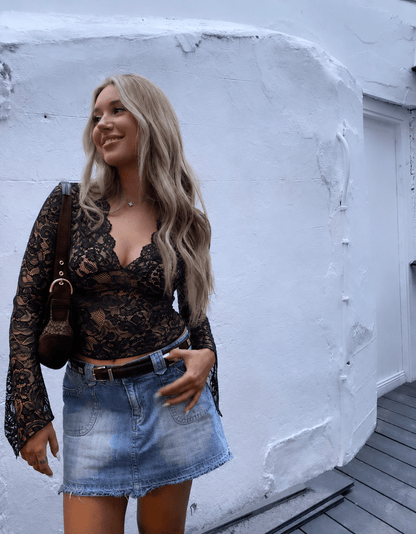 Sophia V-Neck Lace Top