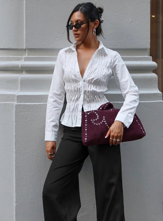Sara Long Sleeve Ruched Top