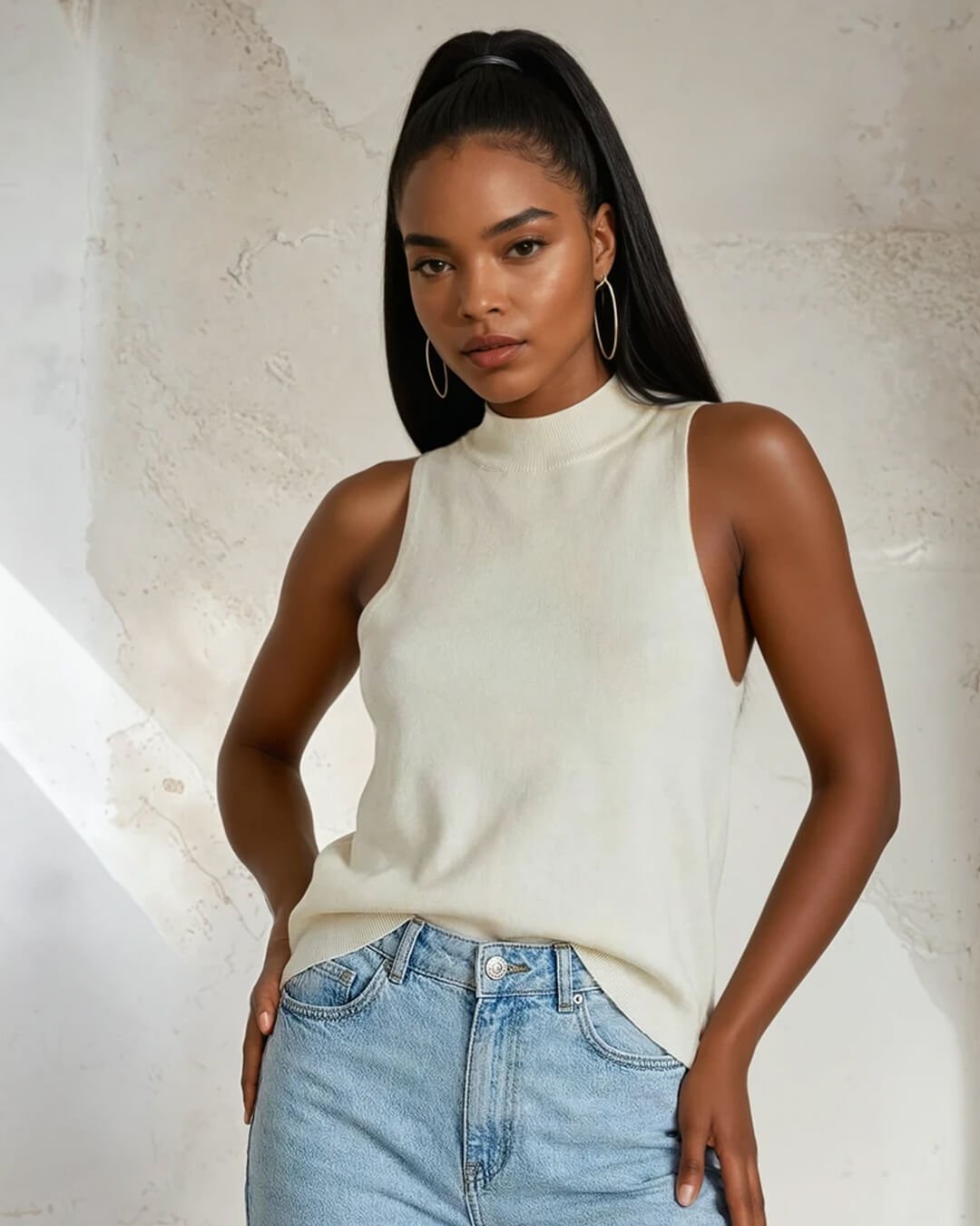 Nicky Halter Neck Sleeveless Knit Crop Top