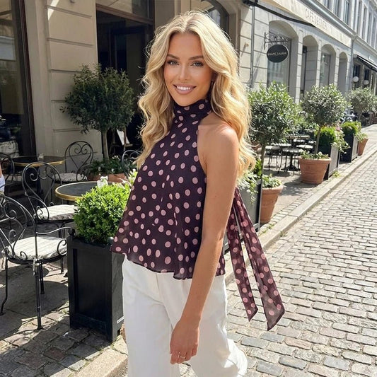 Noemi Tie Back Halter Neck Top