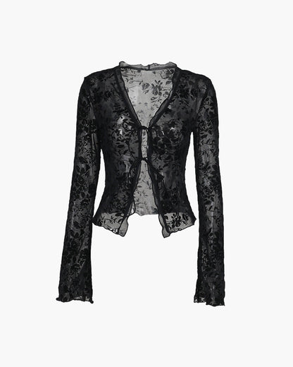 Rachel Tie Front Lace Blouse