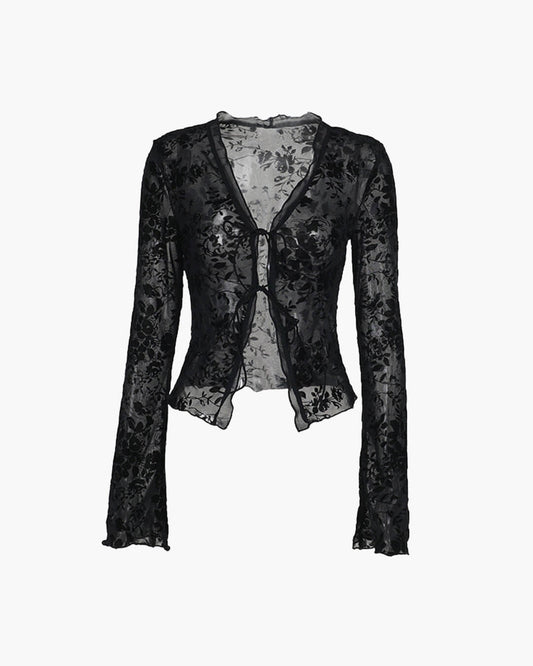Rachel Tie Front Lace Blouse
