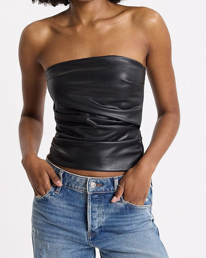 Yassi Faux Leather Top