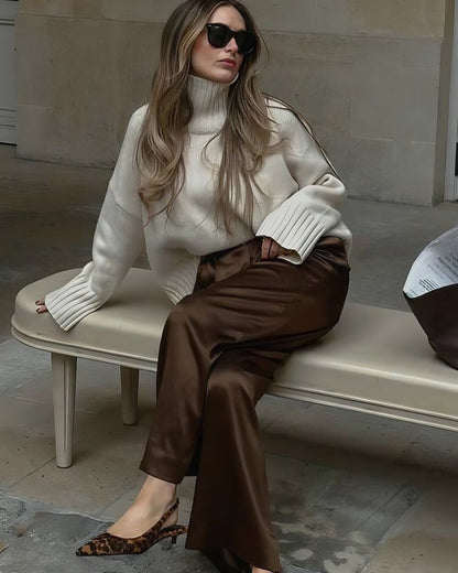 Wendy Wide Leg Satin Trousers