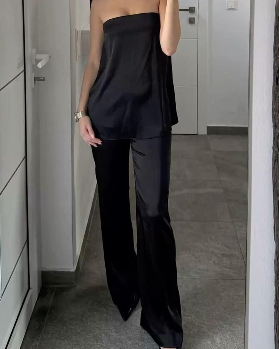 Wendy Wide Leg Satin Trousers