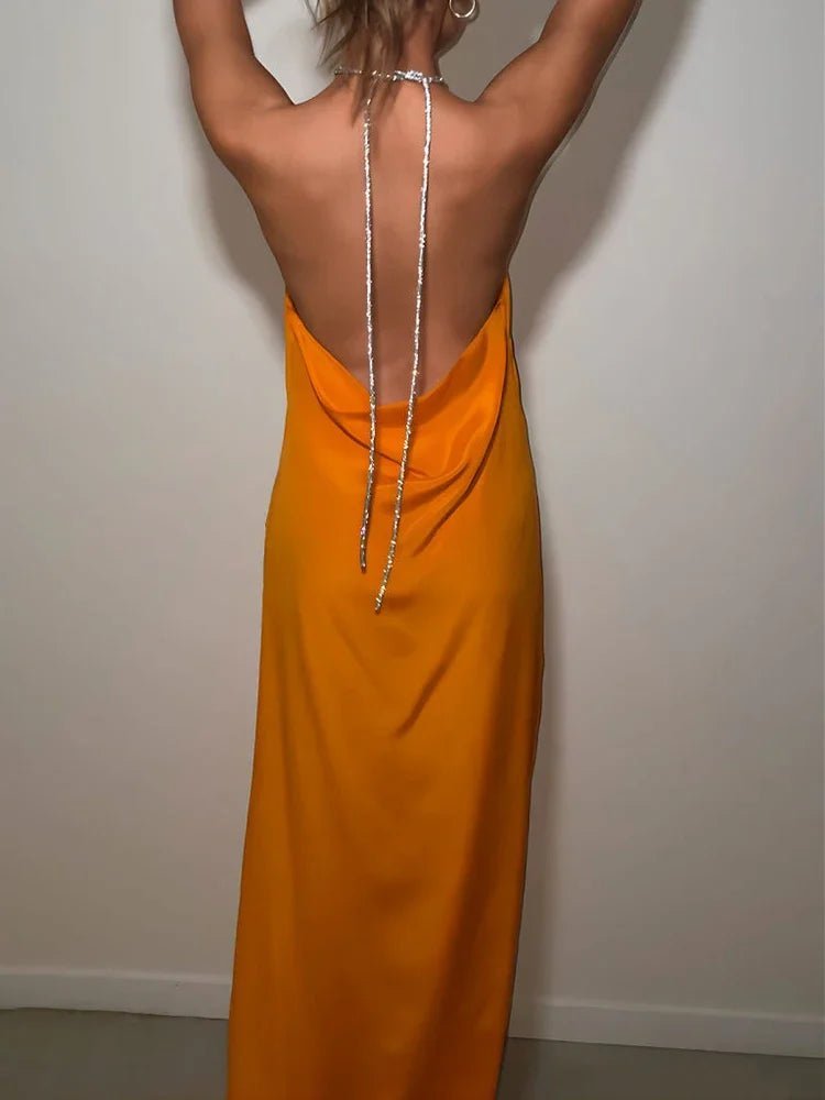 Claudia Sequin Halter Maxi Dress