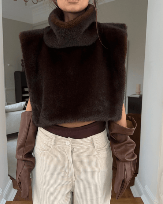 Lorna Faux Fur Turtleneck Vest