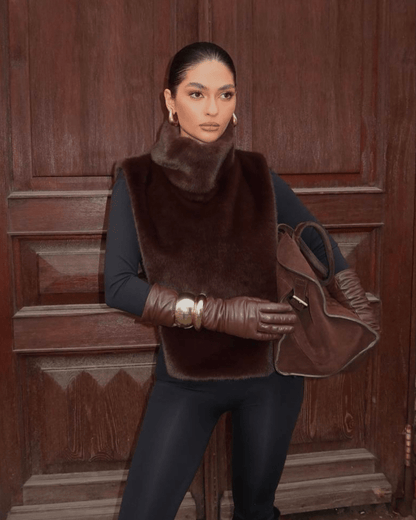 Lorna Faux Fur Turtleneck Vest