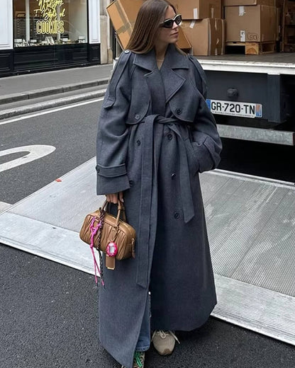 Alicia Gray Belted Long Coat