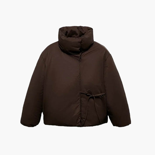 Suzy High Collar Tie-Up Puffer Jacket