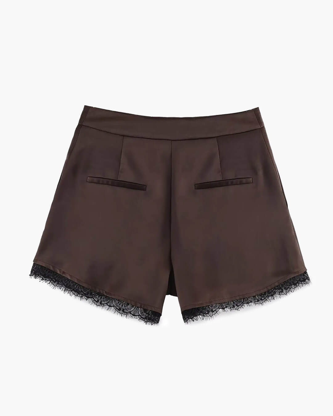 Xylia Lace Trim Satin Mini Shorts